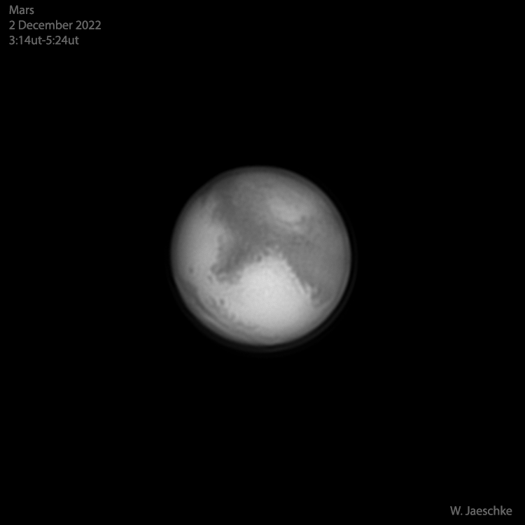 Mars in IR light between 3:14ut and 5:24ut